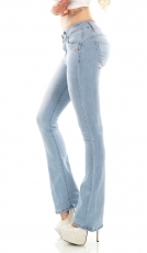 Middle Waist Bootcut-Jeans in heller Waschung - ice blue