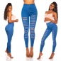 Preview: High Waist Slim Fit Skinny-Jeans im sexy Destroyed-Look - blau