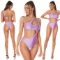 Preview: Exklusiver Sexy Monokini mit Cutouts und Softcups - flieder