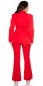 Preview: Elegante Blazer-Jacke mit Bindegürtel in rot