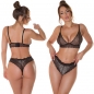 Preview: Sexy 2tlg. Dessous-Set aus feiner Spitze - schwarz