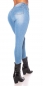 Preview: High Waist Stretch-Jeans im Used-Look - light blue