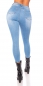 Preview: High Waist Stretch-Jeans im Used-Look - light blue