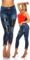 Preview: Sexy Skinny-Jeans mit Leder-Patches