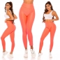 Preview: Figurbetonte Push Up Leggings im High Waist-Look - neon coral