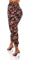 Preview: Luftig leichte Sommer-Hose mit Flower-Print - multicolor/schwarz