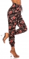 Preview: Luftig leichte Sommer-Hose mit Flower-Print - multicolor/schwarz