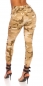 Preview: Camouflage Skinny Jeans im modischen Cargo-Look - beige