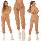 Preview: High Waist Hose im modischen Cargo-Look - cappuccino