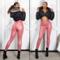 Preview: Thermo-Leggings im modischen Wetlook - apricot