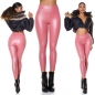 Preview: Thermo-Leggings im modischen Wetlook - apricot