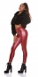 Preview: Thermo-Leggings im modischen Wetlook - bordeaux