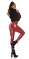 Preview: Thermo-Leggings im modischen Wetlook - bordeaux