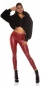 Preview: Modische Thermo-Leggings im Leder-Look - bordeaux