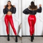 Preview: Thermo-Leggings im modischen Wetlook - rot