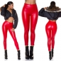 Preview: Thermo-Leggings im modischen Wetlook - rot