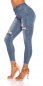 Preview: Sexy Used-Jeans im Highwaist-Look - blue washed