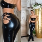 Preview: GoGo Wetlook Highwaist Hose mit sexy Cutouts - schwarz