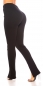 Preview: Elegante High Waist Hose mit Zierzippern in schwarz