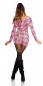 Preview: Feinstrick-Minikleid im modischen Animal-Design - pink