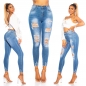 Preview: Sexy Push Up Jeans im Destroyed-Look - blue washed