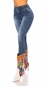 Preview: Used Skinny Jeans mit Elastik-Bund - blue washed