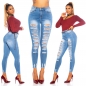 Preview: Sexy Push-Up Jeans im Destroyed-Look - blue washed