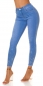 Preview: Sexy Frayed Skinny Jeans mit Glitzer-Effekten in light blue