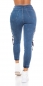 Preview: Moderne Cargo-Jeans mit seitlichen Pattentaschen - blue washed