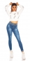 Preview: Skinny-Jeans mit Used-Effekten - blue washed