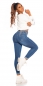 Preview: Skinny-Jeans mit Used-Effekten - blue washed