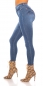 Preview: Figurbetonte Skinny Jeans mit Schleifen-Verzierung - blue washed