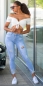 Preview: Helle Skinny High Waist Jeans mit Used-Effekten - light blue