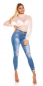 Preview: Push-Up Jeans im Highwaist-Look - blue washed