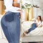 Preview: Super Stretch High Waist Jeans - blue washed