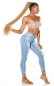 Preview: Sexy Push Up Skinny Jeans mit Used-Effekten - light blue