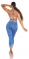 Preview: 7/8 Highwaist-Jeans im modischen Used-Look - blue washed