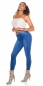 Preview: Basic Skinny Jeans im leichten Used-Effekten - blue washed