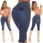 Preview: High Waist Skinny Jeans mit Herz-Verzierung - blue washed