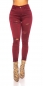 Preview: High Waist Stretch-Jeans im Used-Look - bordeaux