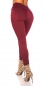 Preview: High Waist Stretch-Jeans im Used-Look - bordeaux