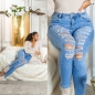 Preview: Sexy Skinny-Jeans mit Vintage-Effekten - blue washed