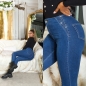 Preview: Sexy Skinny Stretch Jeans mit dezenter Strass-Verzierung - jeansblau