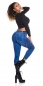 Preview: Basic Push Up Skinny Jeans mit leichten Used-Effekten - blue washed