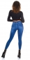 Preview: Basic Push Up Skinny Jeans mit leichten Used-Effekten - blue washed