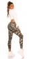 Preview: High Waist Stretch-Jeans im Used-Look - camouflage