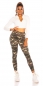 Preview: High Waist Stretch-Jeans im Used-Look - camouflage