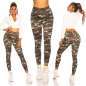 Preview: High Waist Stretch-Jeans im Used-Look - camouflage