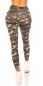 Preview: High Waist Stretch-Jeans im Used-Look - camouflage