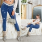 Preview: High Waist Push Up Jeans im dezenten used Look - jeansblau